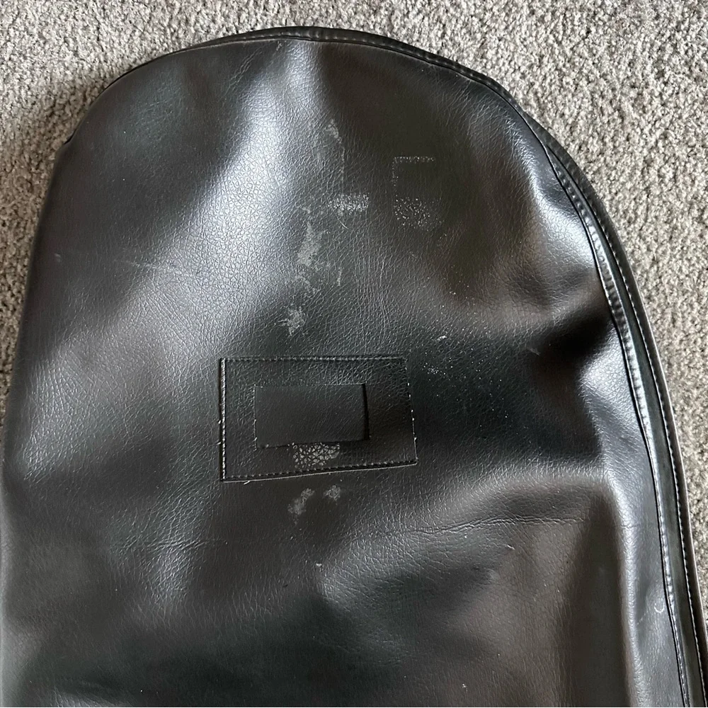 Ajay Fuqua Sports Golf Bag Travel Luggage Cover Black Vinyl leather Zip vintage